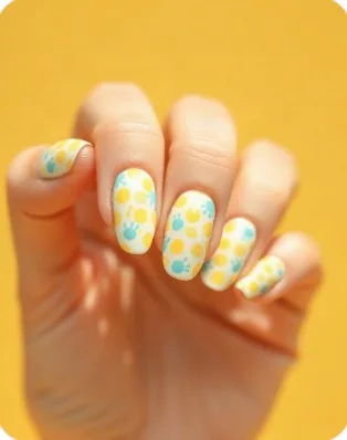 Bright yellow almond nails