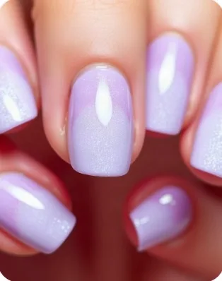 Soft lavender short round nails